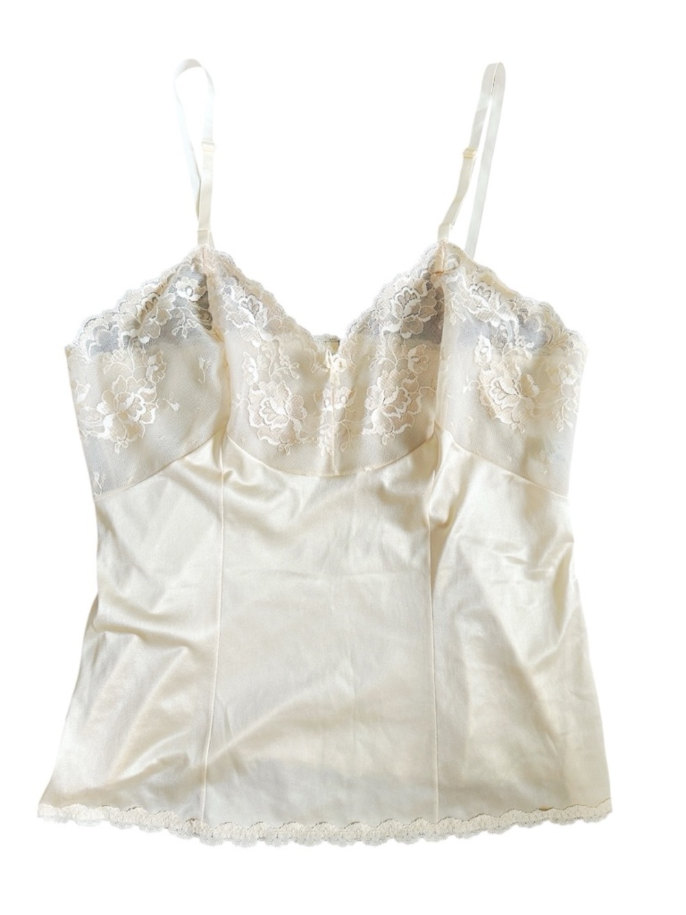 Vintage Vanity Fair Beige Nylon Lingerie Top